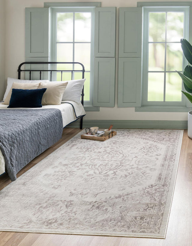 Cream 10' x 14' 1 Oxford Rectangle Area Rug Traditional Design 100% Polypropylene Carpet for Living Room, Bedrooms, Dining, Office for Sale at Rug Engine