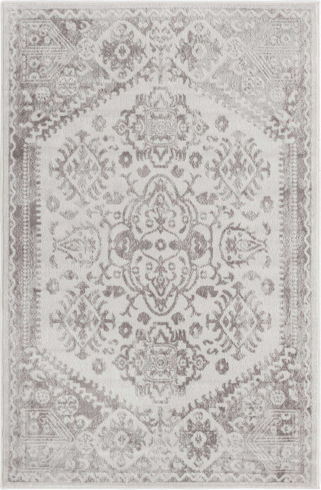 Cream 4' x 6' Oxford Rectangle Area Rug Traditional Design 100% Polypropylene Carpet for Living Room, Bedrooms, Dining, Office for Sale at Rug Engine