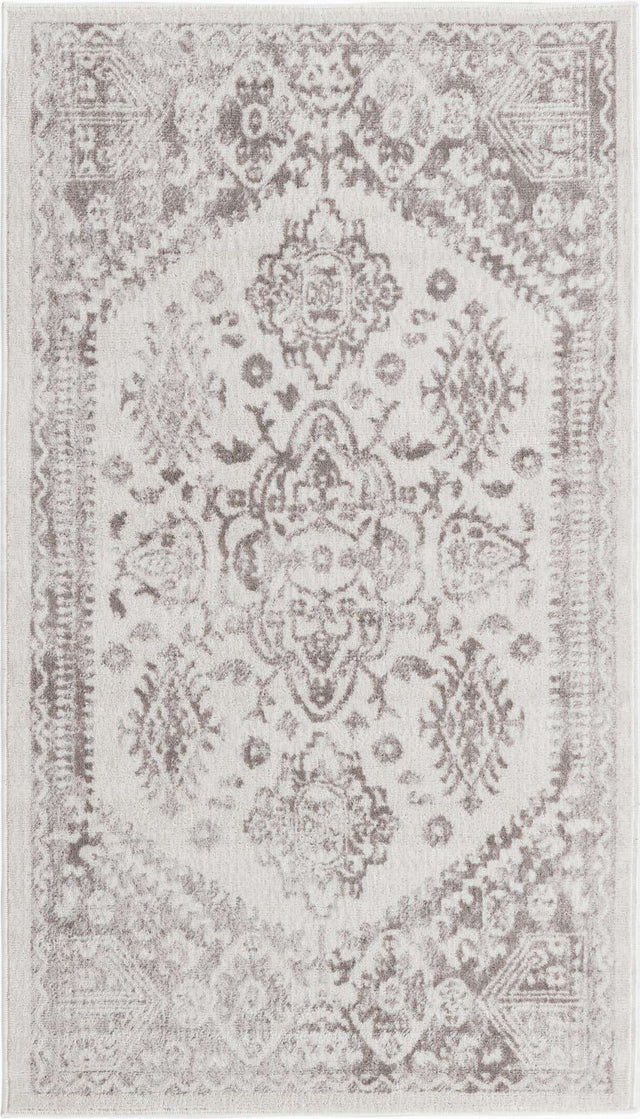 Cream 3' x 5' 3 Oxford Rectangle Area Rug Traditional Design 100% Polypropylene Carpet for Living Room, Bedrooms, Dining, Office for Sale at Rug Engine