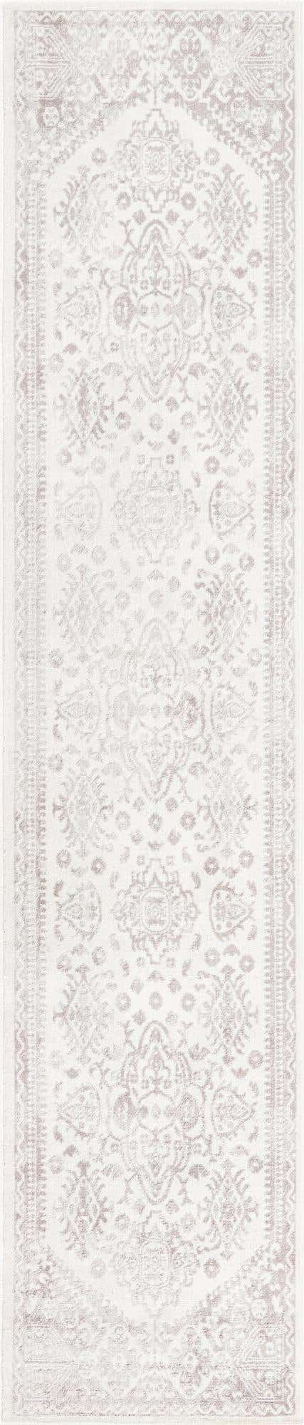 Cream 2' 7 x 12' Oxford Runner Area Rug Traditional Design 100% Polypropylene Carpet for Living Room, Bedrooms, Dining, Office for Sale at Rug Engine