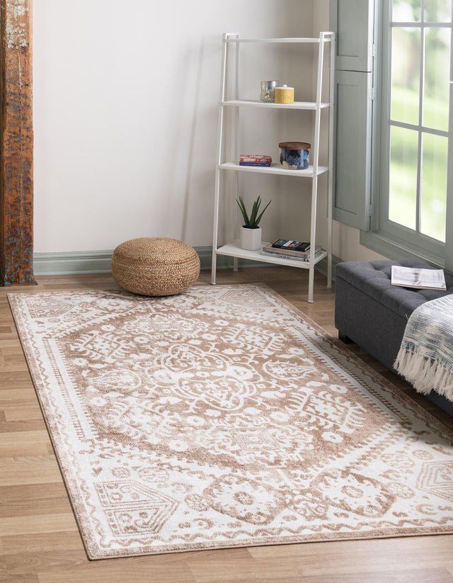 Beige 1' 4 x 1' 4 Oxford Sample Area Rug Traditional Design 100% Polypropylene Carpet for Living Room, Bedrooms, Dining, Office for Sale at Rug Engine