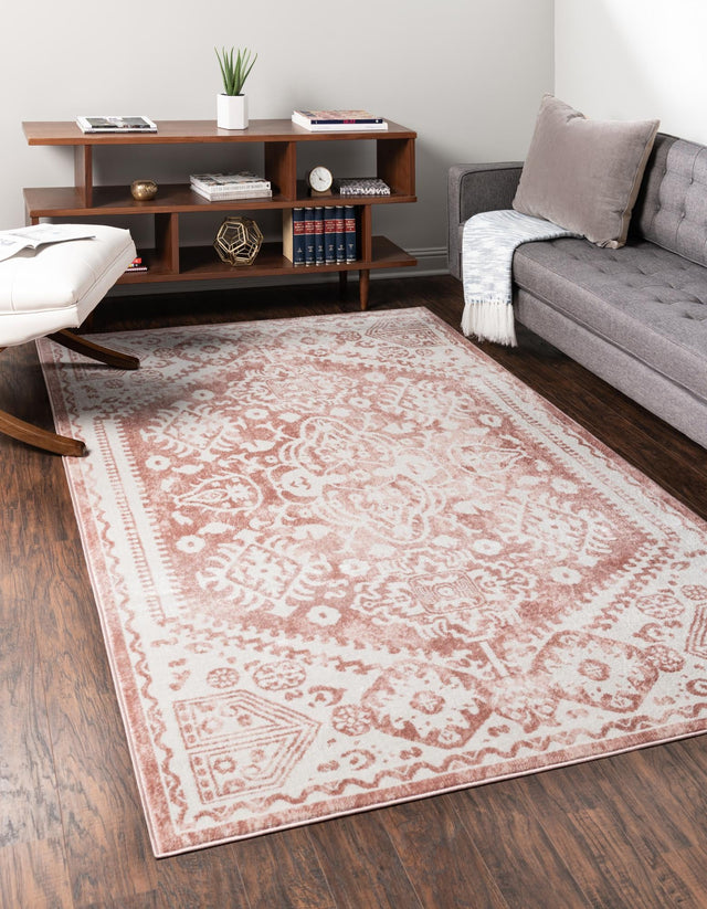 Pink 1' 4 x 1' 4 Oxford Sample Area Rug Traditional Design 100% Polypropylene Carpet for Living Room, Bedrooms, Dining, Office for Sale at Rug Engine