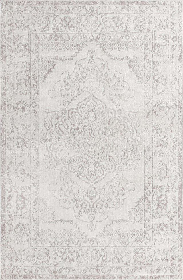Ivory 6' 1 x 9' Oxford Rectangle Area Rug Traditional Design 100% Polypropylene Carpet for Living Room, Bedrooms, Dining, Office for Sale at Rug Engine