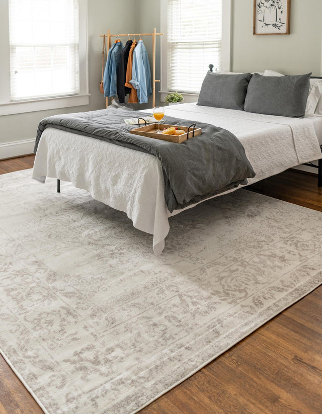 Ivory 6' 1 x 9' Oxford Rectangle Area Rug Traditional Design 100% Polypropylene Carpet for Living Room, Bedrooms, Dining, Office for Sale at Rug Engine