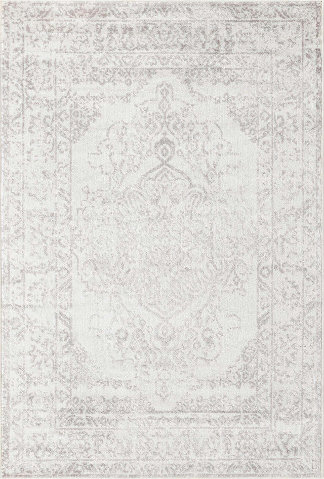 Ivory 4' 1 x 6' 1 Oxford Rectangle Area Rug Traditional Design 100% Polypropylene Carpet for Living Room, Bedrooms, Dining, Office for Sale at Rug Engine