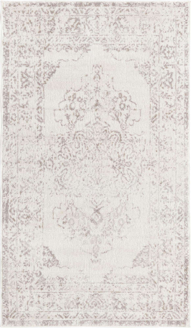 Ivory 3' x 5' 3 Oxford Rectangle Area Rug Traditional Design 100% Polypropylene Carpet for Living Room, Bedrooms, Dining, Office for Sale at Rug Engine
