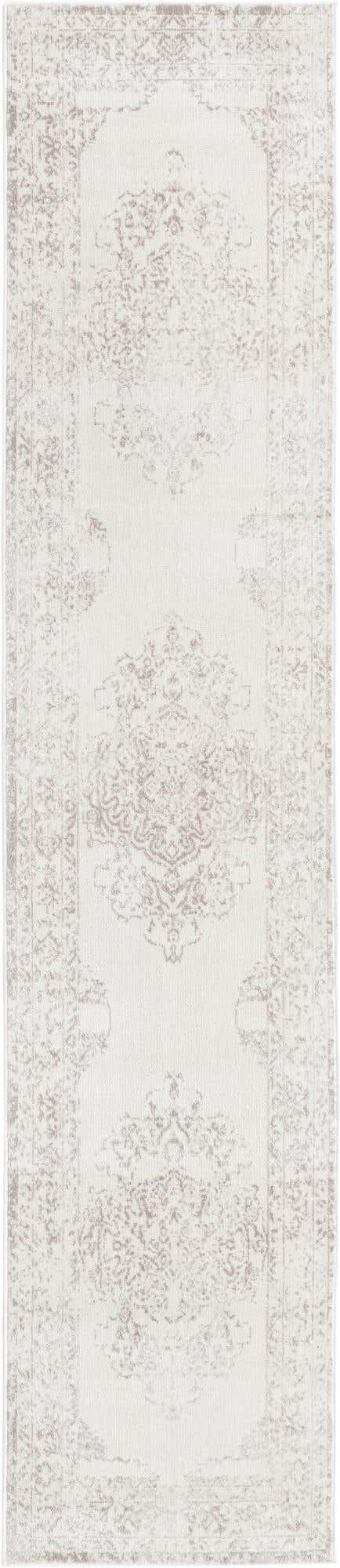 Ivory 2' 7 x 12' Oxford Runner Area Rug Traditional Design 100% Polypropylene Carpet for Living Room, Bedrooms, Dining, Office for Sale at Rug Engine