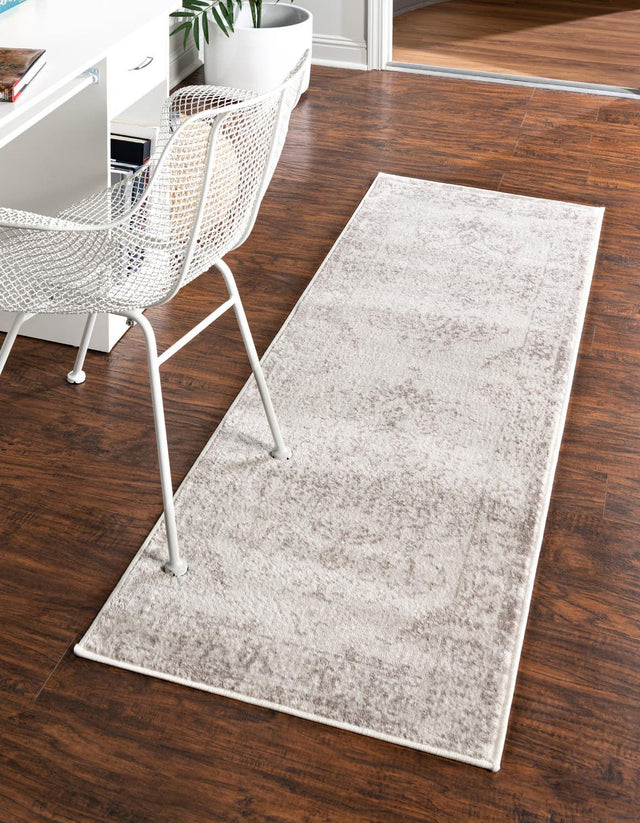 Ivory 2' x 8' Oxford Runner Area Rug Traditional Design 100% Polypropylene Carpet for Living Room, Bedrooms, Dining, Office for Sale at Rug Engine