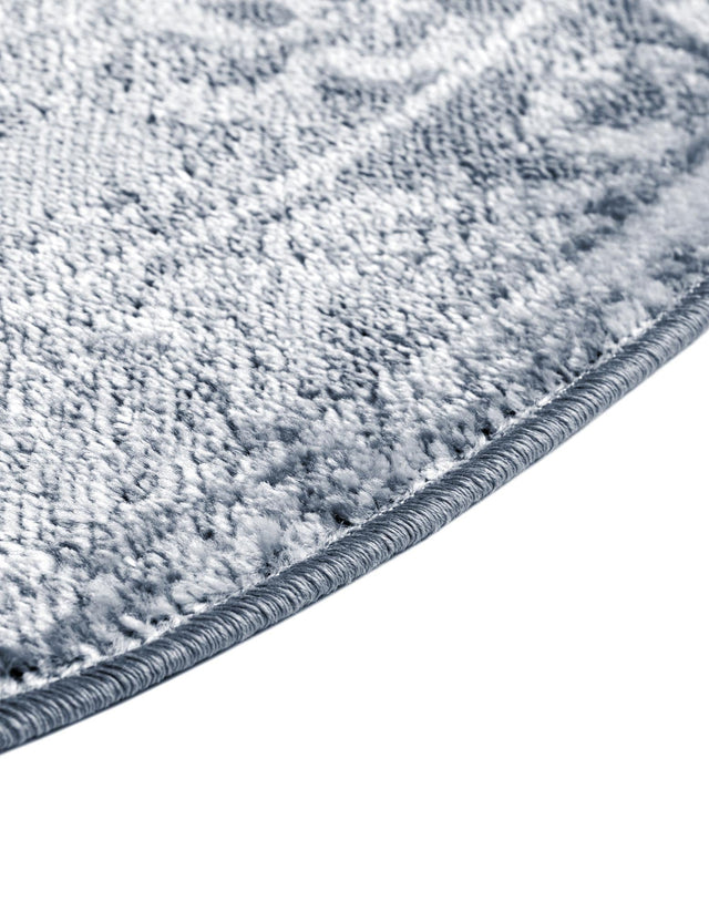 Blue 3' x 3' Oxford Round Area Rug Traditional Design 100% Polypropylene Carpet for Living Room, Bedrooms, Dining, Office for Sale at Rug Engine