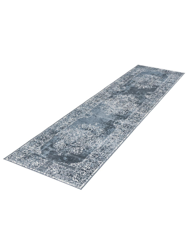 Blue 2' 7 x 12' Oxford Runner Area Rug Traditional Design 100% Polypropylene Carpet for Living Room, Bedrooms, Dining, Office for Sale at Rug Engine