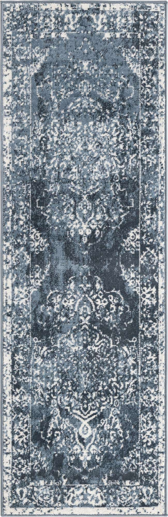 Blue 2' x 6' 1 Oxford Runner Area Rug Traditional Design 100% Polypropylene Carpet for Living Room, Bedrooms, Dining, Office for Sale at Rug Engine