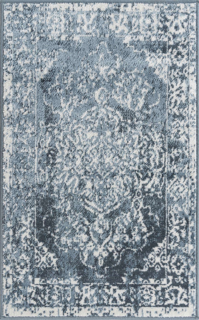 Blue 2' x 3' 1 Oxford Rectangle Area Rug Traditional Design 100% Polypropylene Carpet for Living Room, Bedrooms, Dining, Office for Sale at Rug Engine