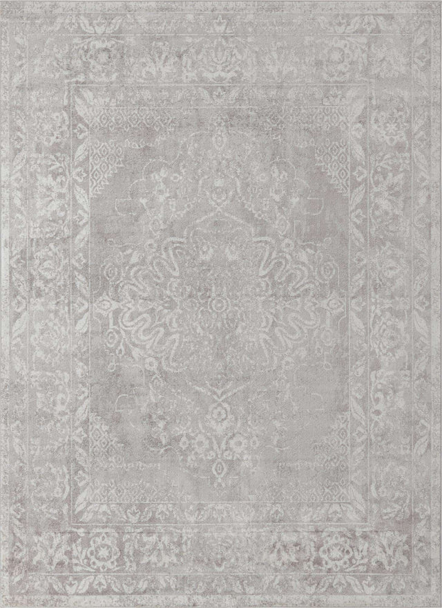 Gray 9' x 12' Oxford Rectangle Area Rug Traditional Design 100% Polypropylene Carpet for Living Room, Bedrooms, Dining, Office for Sale at Rug Engine