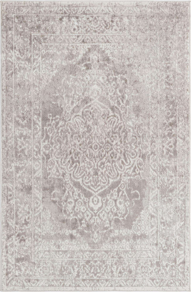 Gray 4' 1 x 6' 1 Oxford Rectangle Area Rug Traditional Design 100% Polypropylene Carpet for Living Room, Bedrooms, Dining, Office for Sale at Rug Engine