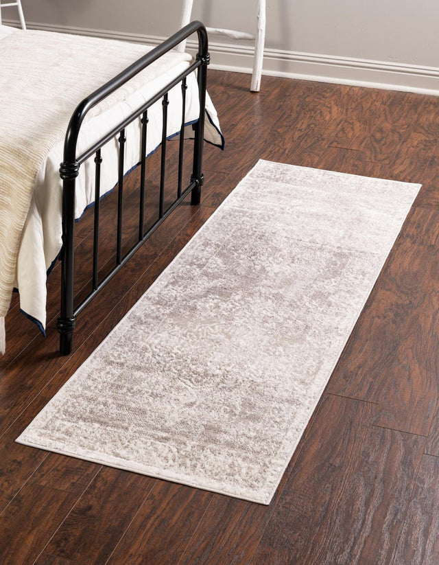 Gray 2' x 8' Oxford Runner Area Rug Traditional Design 100% Polypropylene Carpet for Living Room, Bedrooms, Dining, Office for Sale at Rug Engine