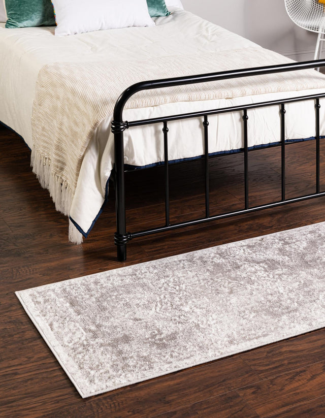 Gray 2' x 6' Oxford Runner Area Rug Traditional Design 100% Polypropylene Carpet for Living Room, Bedrooms, Dining, Office for Sale at Rug Engine