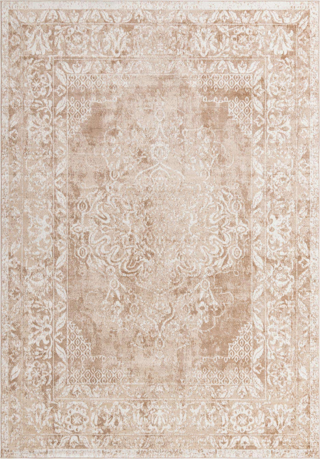 Beige 10' x 14' Oxford Rectangle Area Rug Traditional Design 100% Polypropylene Carpet for Living Room, Bedrooms, Dining, Office for Sale at Rug Engine