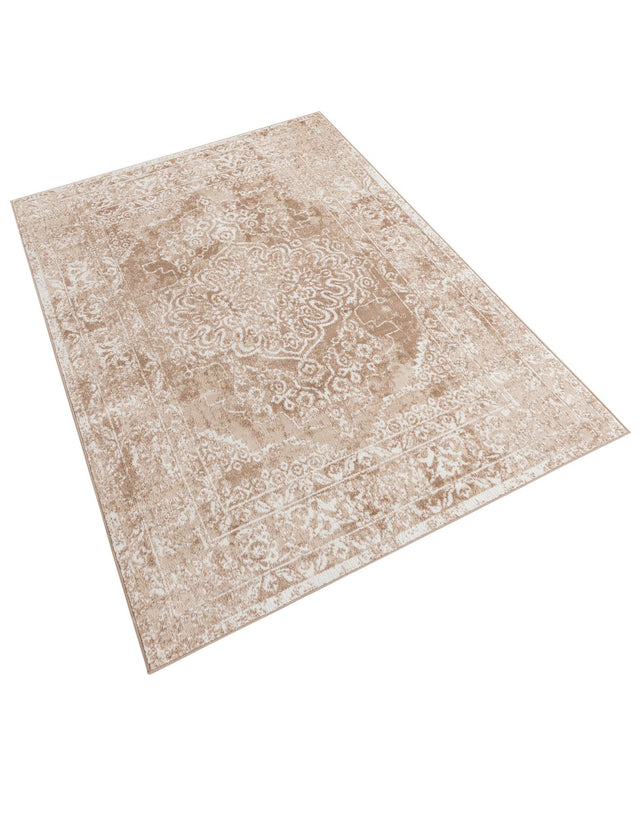 Beige 6' x 9' Oxford Rectangle Area Rug Traditional Design 100% Polypropylene Carpet for Living Room, Bedrooms, Dining, Office for Sale at Rug Engine