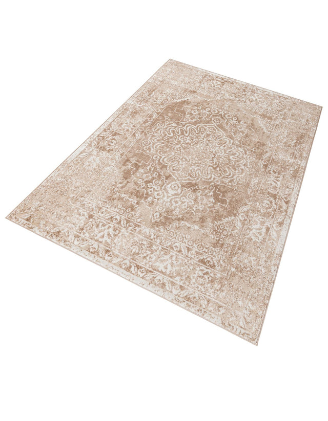 Beige 6' x 9' Oxford Rectangle Area Rug Traditional Design 100% Polypropylene Carpet for Living Room, Bedrooms, Dining, Office for Sale at Rug Engine