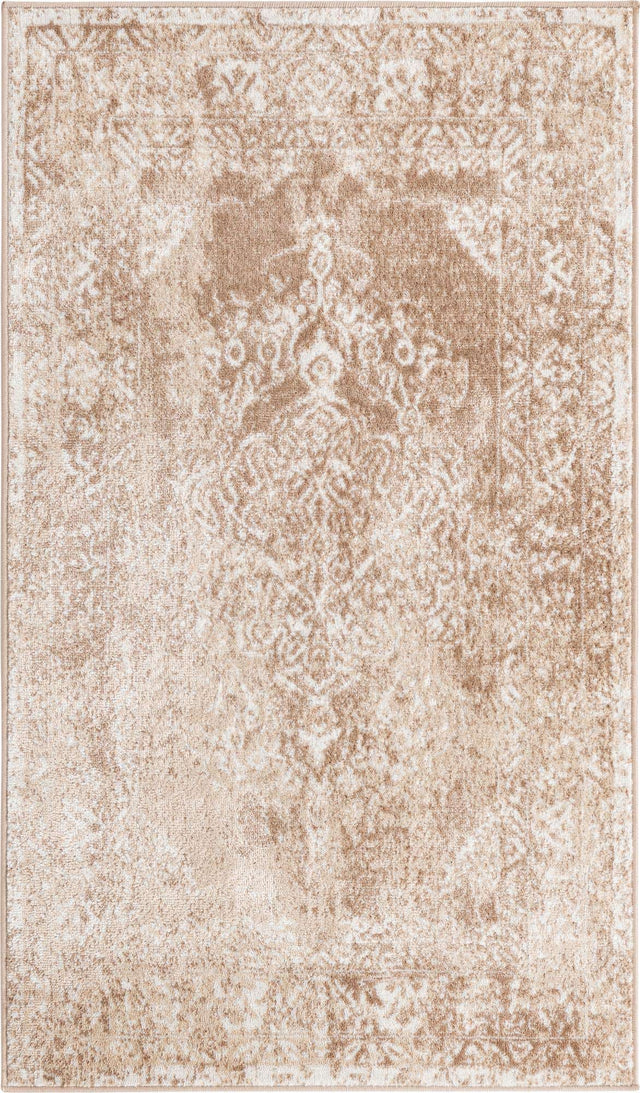 Beige 3' x 5' 3 Oxford Rectangle Area Rug Traditional Design 100% Polypropylene Carpet for Living Room, Bedrooms, Dining, Office for Sale at Rug Engine