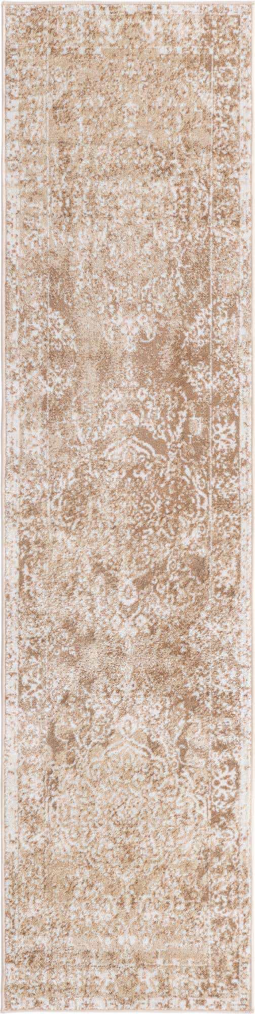 Beige 2' x 8' Oxford Runner Area Rug Traditional Design 100% Polypropylene Carpet for Living Room, Bedrooms, Dining, Office for Sale at Rug Engine
