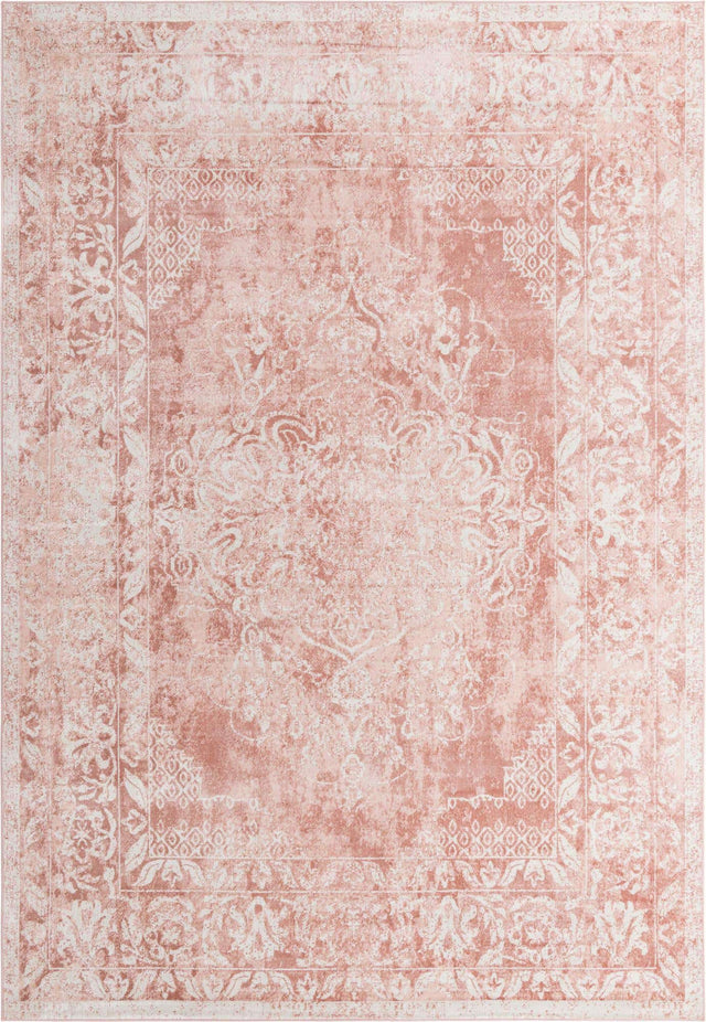 Pink 10' x 14' Oxford Rectangle Area Rug Traditional Design 100% Polypropylene Carpet for Living Room, Bedrooms, Dining, Office for Sale at Rug Engine