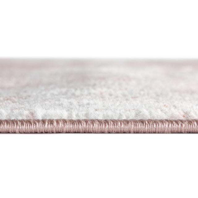 Pink 7' x 7' Oxford Octagon Area Rug Traditional Design 100% Polypropylene Carpet for Living Room, Bedrooms, Dining, Office for Sale at Rug Engine