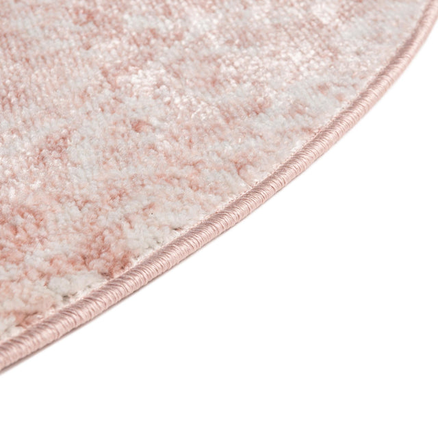 Pink 5' 3 x 5' 3 Oxford Round Area Rug Traditional Design 100% Polypropylene Carpet for Living Room, Bedrooms, Dining, Office for Sale at Rug Engine