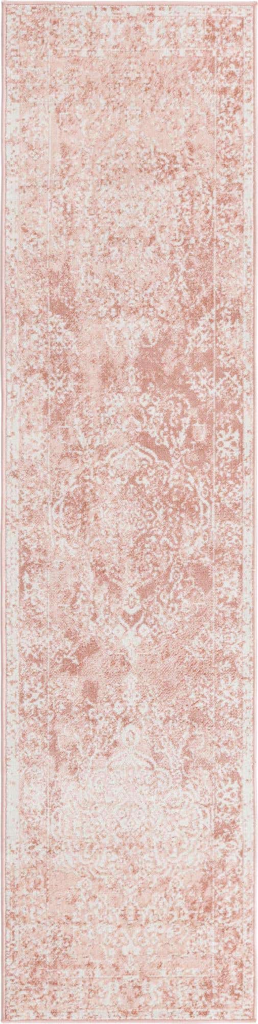 Pink 2' x 8' Oxford Runner Area Rug Traditional Design 100% Polypropylene Carpet for Living Room, Bedrooms, Dining, Office for Sale at Rug Engine