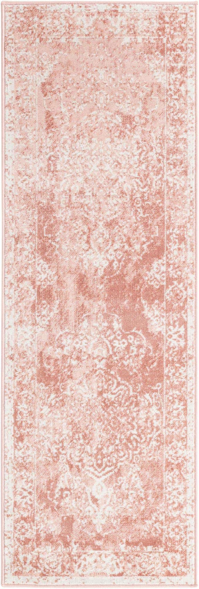 Pink 2' x 6' 1 Oxford Runner Area Rug Traditional Design 100% Polypropylene Carpet for Living Room, Bedrooms, Dining, Office for Sale at Rug Engine