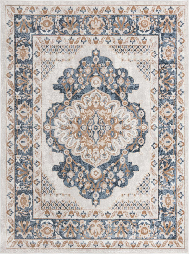 Cream 10' x 13' Oxford Rectangle Area Rug Traditional Design 100% Polypropylene Carpet for Living Room, Bedrooms, Dining, Office for Sale at Rug Engine