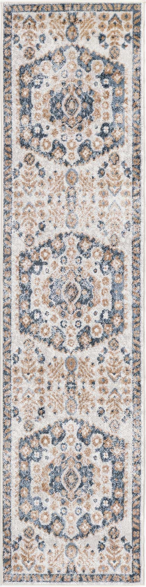 Cream 2' x 8' Oxford Runner Area Rug Traditional Design 100% Polypropylene Carpet for Living Room, Bedrooms, Dining, Office for Sale at Rug Engine