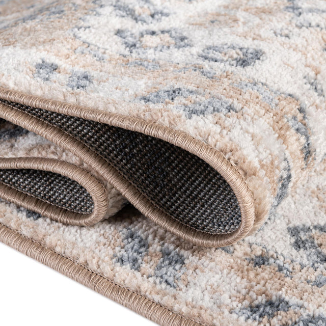 Beige 7' 1 x 7' 1 Oxford Octagon Area Rug Traditional Design 100% Polypropylene Carpet for Living Room, Bedrooms, Dining, Office for Sale at Rug Engine