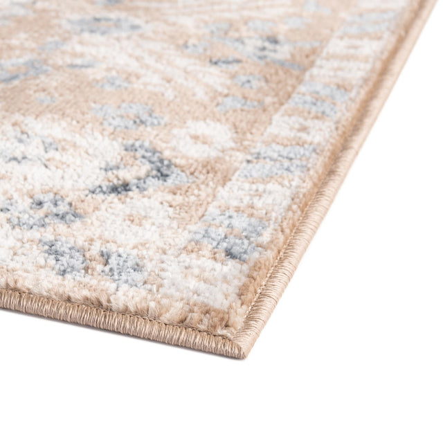 Beige 7' 1 x 7' 1 Oxford Octagon Area Rug Traditional Design 100% Polypropylene Carpet for Living Room, Bedrooms, Dining, Office for Sale at Rug Engine