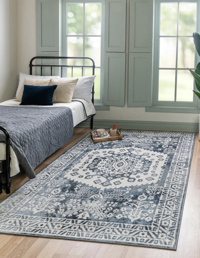 Blue 1' 4 x 1' 4 Oxford Sample Area Rug Traditional Design 100% Polypropylene Carpet for Living Room, Bedrooms, Dining, Office for Sale at Rug Engine