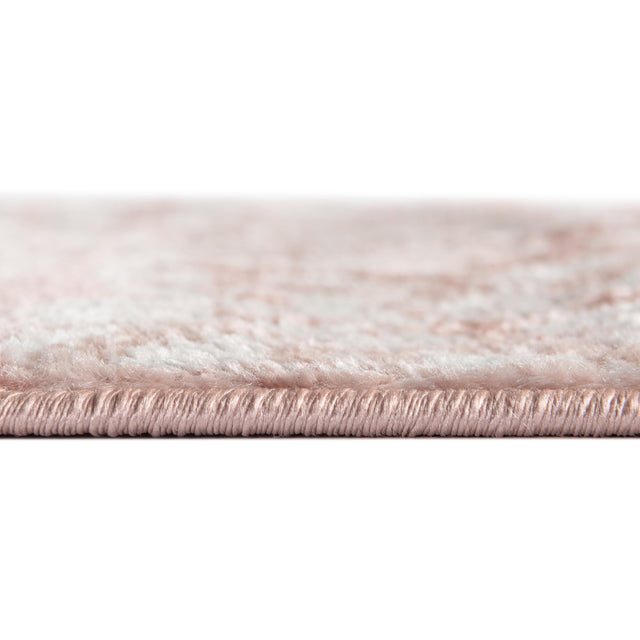 Pink 7' x 7' Oxford Octagon Area Rug Traditional Design 100% Polypropylene Carpet for Living Room, Bedrooms, Dining, Office for Sale at Rug Engine