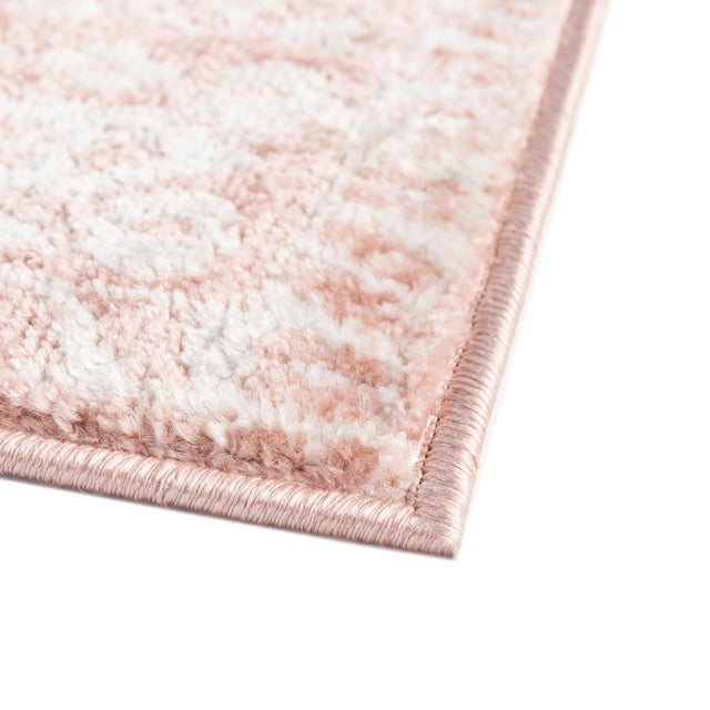 Pink 7' x 7' Oxford Octagon Area Rug Traditional Design 100% Polypropylene Carpet for Living Room, Bedrooms, Dining, Office for Sale at Rug Engine