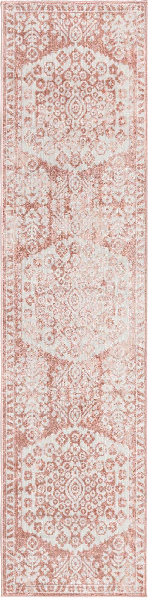 Pink 2' x 8' Oxford Runner Area Rug Traditional Design 100% Polypropylene Carpet for Living Room, Bedrooms, Dining, Office for Sale at Rug Engine