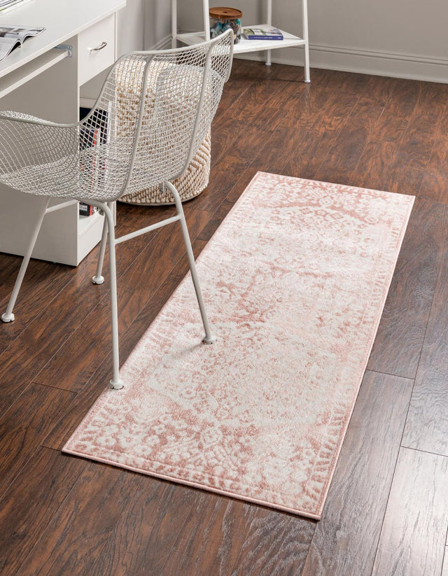 Pink 2' x 6' Oxford Runner Area Rug Traditional Design 100% Polypropylene Carpet for Living Room, Bedrooms, Dining, Office for Sale at Rug Engine