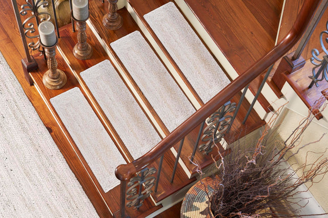 13 pcs White 0' 9 x 2' 6 Braided Jute Indoor Stair Treads Accent Area Rug Staircase Set 100% Jute Hand Braided Natural Eco-Friendly Boho Style Carpet for Living Rooms Dining Office Space Dorms for Sale at Rug Engine