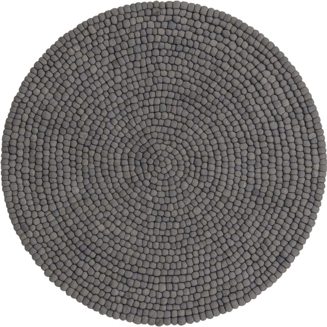 Gray 5' x 5' Felt Ball Round Area Rug Stunning All Natural 100% Wool Luxury Hand Woven Carpet for Modern Home Interiors Soft Touch Marshmallow Rug for Sale at Rug Engine