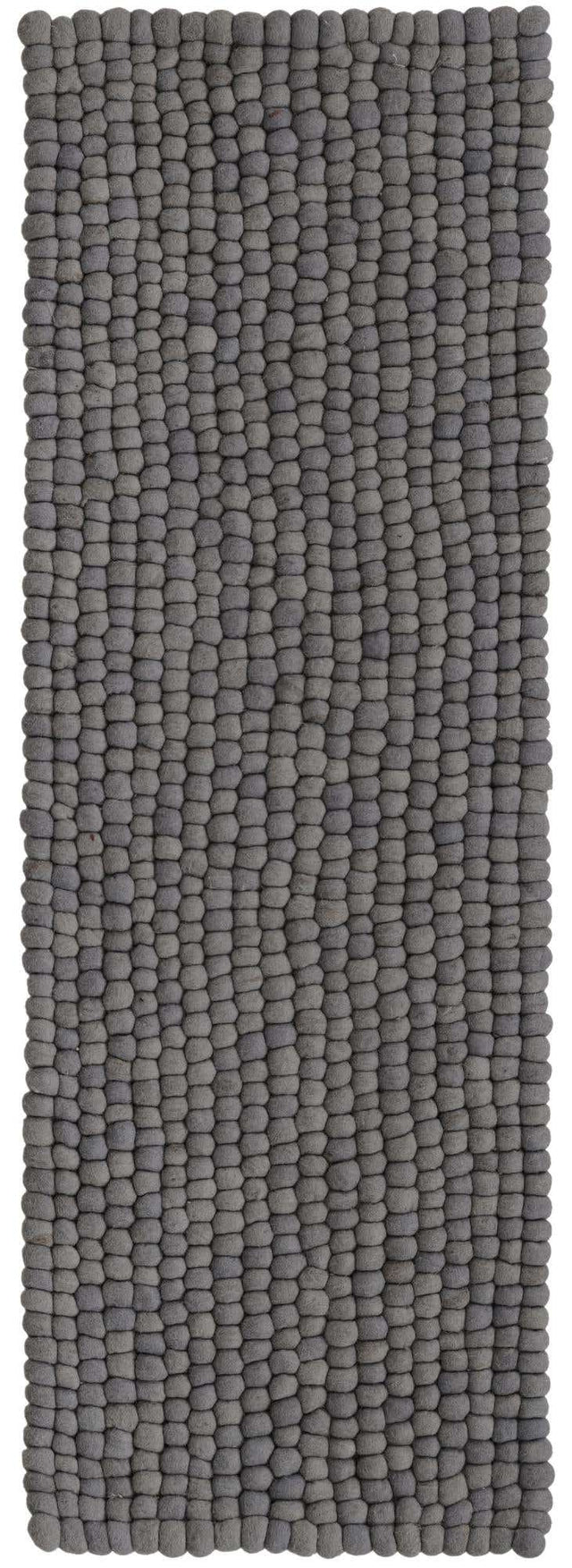 Gray 2' 2 x 6' 1 Felt Ball Runner Area Rug Stunning All Natural 100% Wool Luxury Hand Woven Carpet for Modern Home Interiors Soft Touch Marshmallow Rug for Sale at Rug Engine