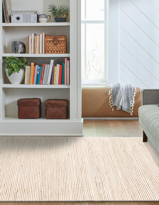 Natural 4' 1 x 6' 1 Chindi Jute Rectangle Area Rug Interior Design Home Decor Carpet Mat for Sale at Rug Engine