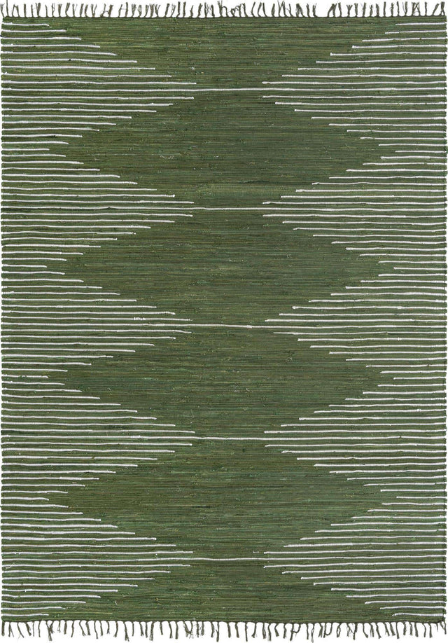 Green 9' x 12' Chindi Cotton Rectangle Rug