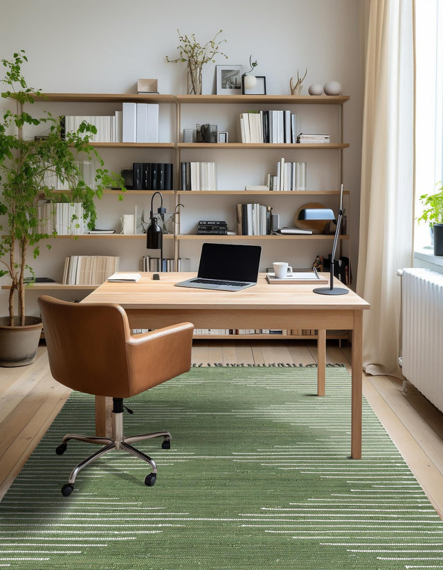 Green 9' x 12' Chindi Cotton Rectangle Rug