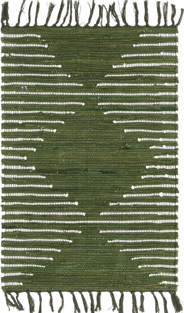 Green 2' x 3' 1 Chindi Cotton Rectangle Area Rug Interior Design Home Decor Carpet Mat for Sale at Rug Engine
