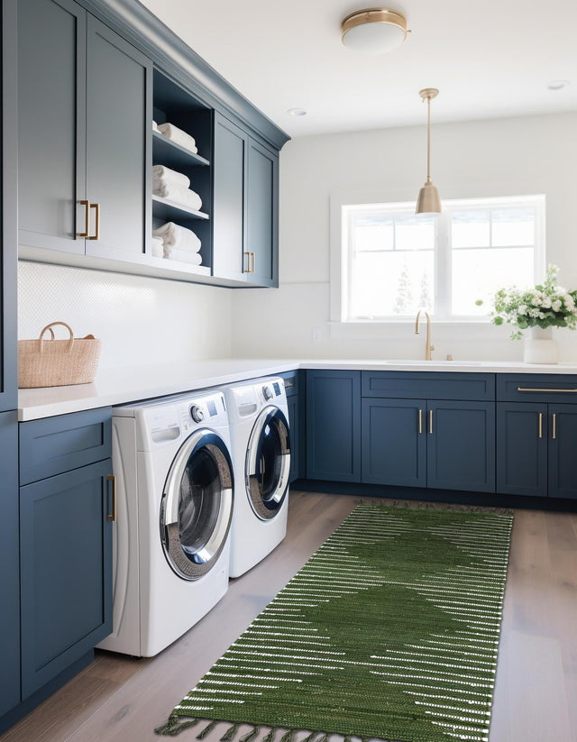 Green 2' 2 x 6' 1 Chindi Cotton Runner Area Rug Interior Design Home Decor Carpet Mat for Sale at Rug Engine