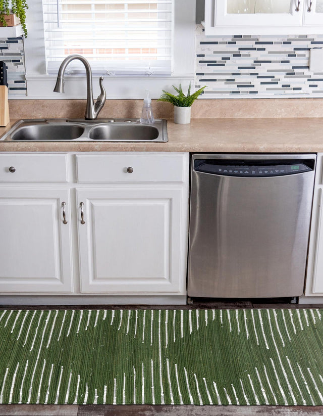 Green 2' 2 x 6' 1 Chindi Cotton Runner Area Rug Interior Design Home Decor Carpet Mat for Sale at Rug Engine