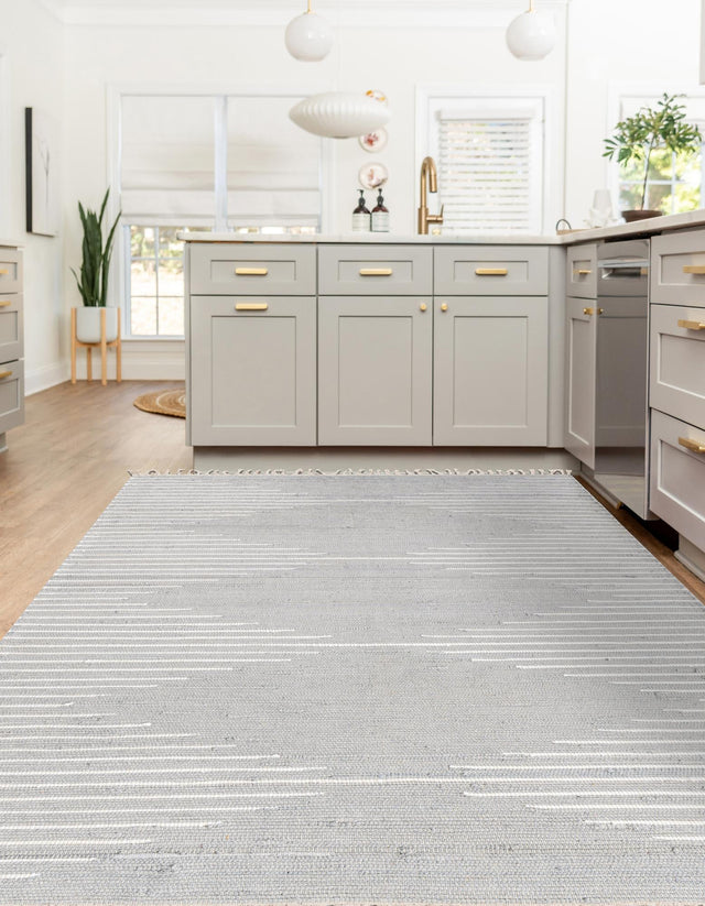 Light Gray 7' 10 x 10' Chindi Cotton Rectangle Area Rug Interior Design Home Decor Carpet Mat for Sale at Rug Engine
