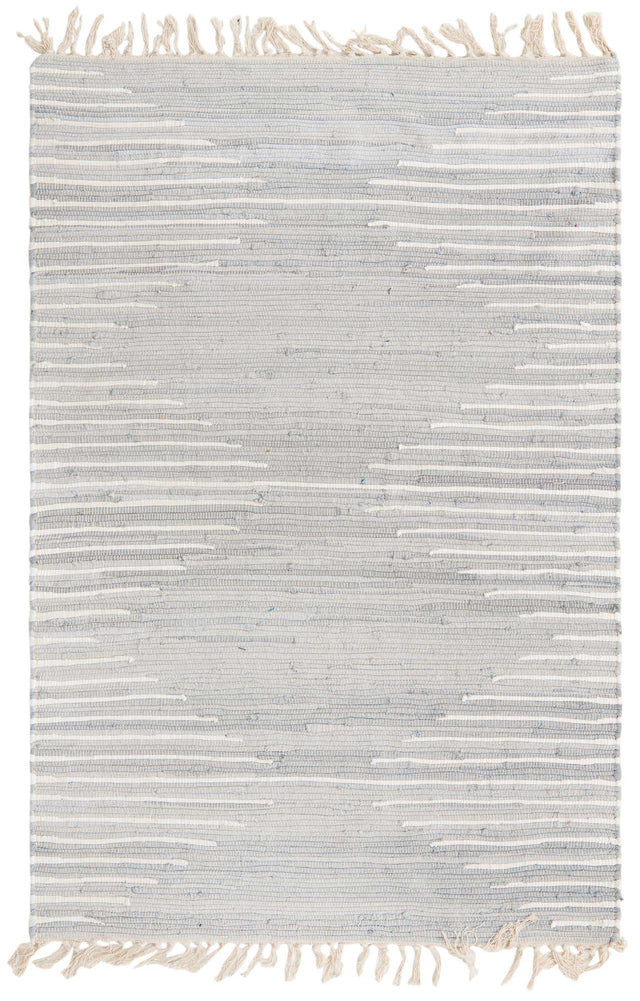 Light Gray 4' 1 x 6' 1 Chindi Cotton Rectangle Area Rug Interior Design Home Decor Carpet Mat for Sale at Rug Engine